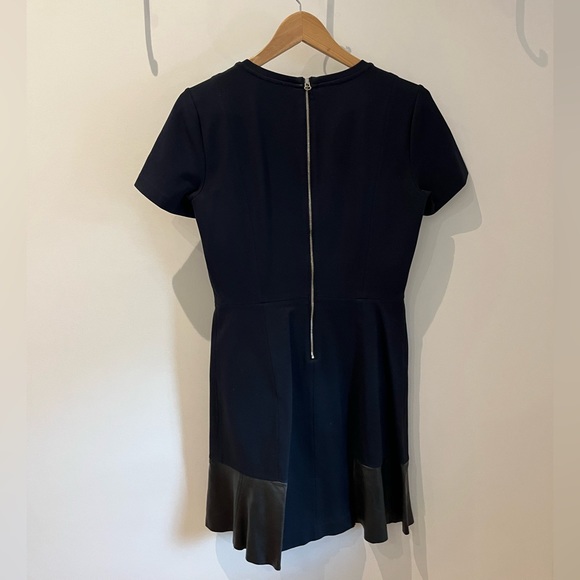 Club Monaco Navy Jane dress with leather tulip hem - Picture 3 of 5